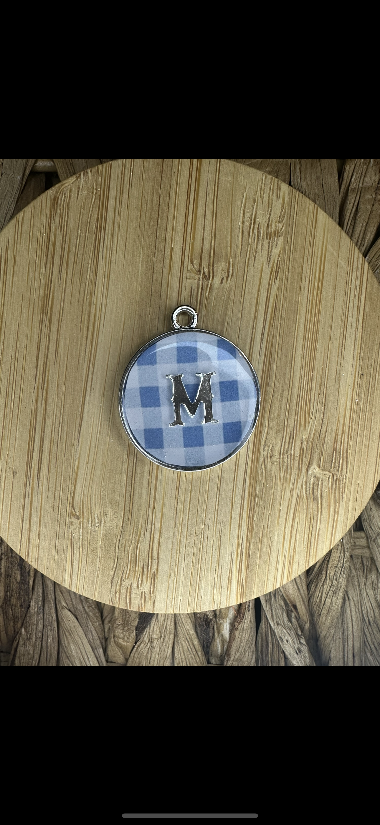 Blue Checked Tag