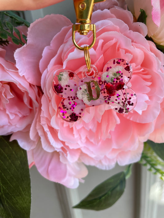 Pink floral with chunky pink glitter