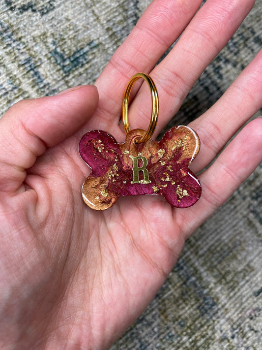 Wine red and bronze marble