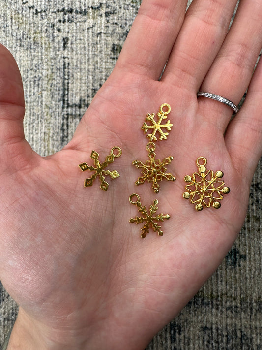 Assorted gold snowflakes